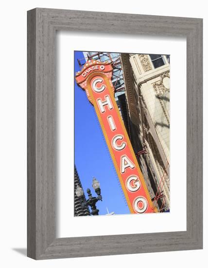 Chicago Theater, Chicago, Illinois, United States of America, North America-Amanda Hall-Framed Photographic Print