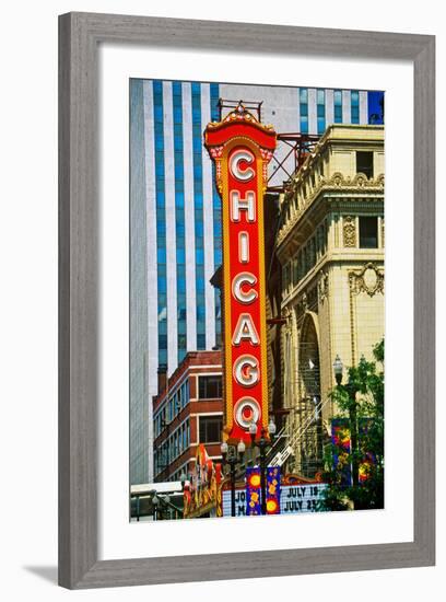 Chicago Theater, Chicago, Illinois-null-Framed Photographic Print