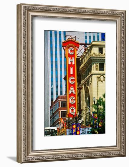 Chicago Theater, Chicago, Illinois-null-Framed Photographic Print