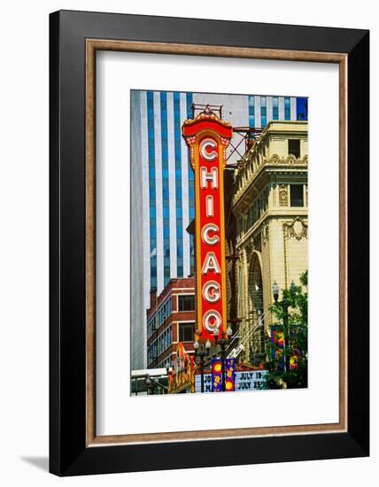 Chicago Theater, Chicago, Illinois-null-Framed Photographic Print