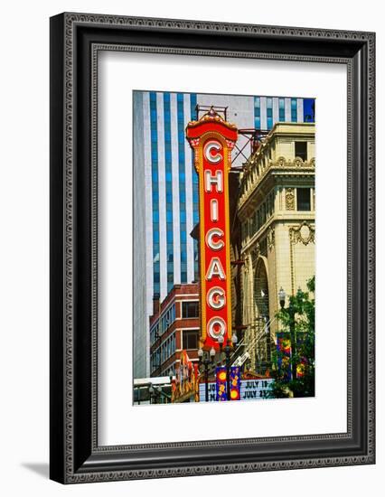 Chicago Theater, Chicago, Illinois-null-Framed Photographic Print