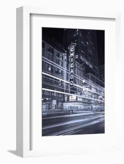 Chicago Theater Marquee In Black & White-Steve Gadomski-Framed Photographic Print