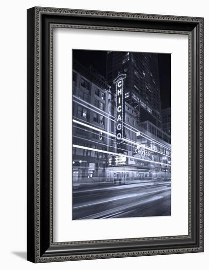 Chicago Theater Marquee In Black & White-Steve Gadomski-Framed Photographic Print