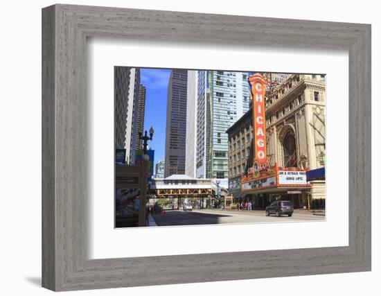 Chicago Theater, State Street, Chicago, Illinois, United States of America, North America-Amanda Hall-Framed Photographic Print