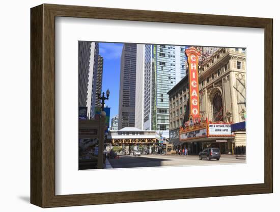 Chicago Theater, State Street, Chicago, Illinois, United States of America, North America-Amanda Hall-Framed Photographic Print