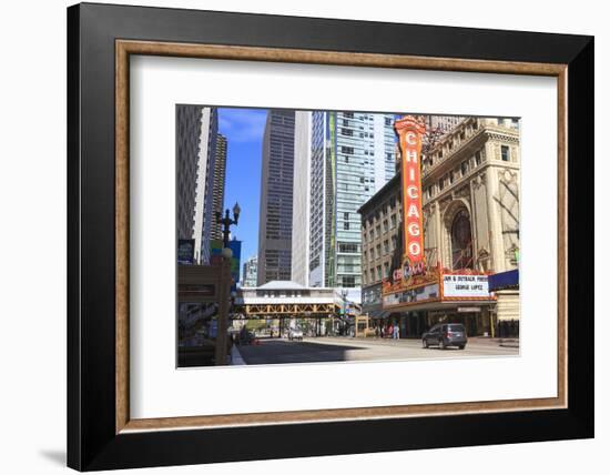 Chicago Theater, State Street, Chicago, Illinois, United States of America, North America-Amanda Hall-Framed Photographic Print