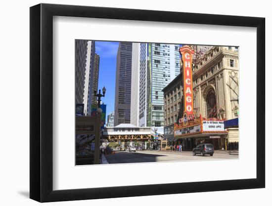 Chicago Theater, State Street, Chicago, Illinois, United States of America, North America-Amanda Hall-Framed Photographic Print