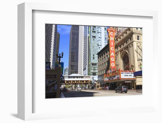 Chicago Theater, State Street, Chicago, Illinois, United States of America, North America-Amanda Hall-Framed Photographic Print