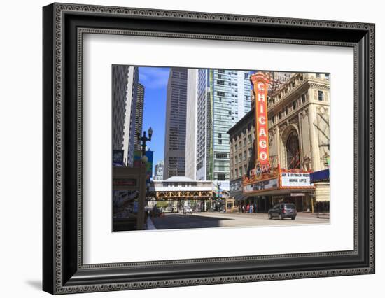 Chicago Theater, State Street, Chicago, Illinois, United States of America, North America-Amanda Hall-Framed Photographic Print