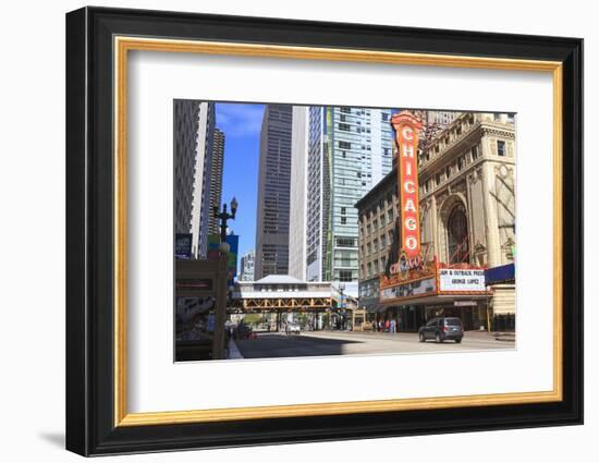 Chicago Theater, State Street, Chicago, Illinois, United States of America, North America-Amanda Hall-Framed Photographic Print