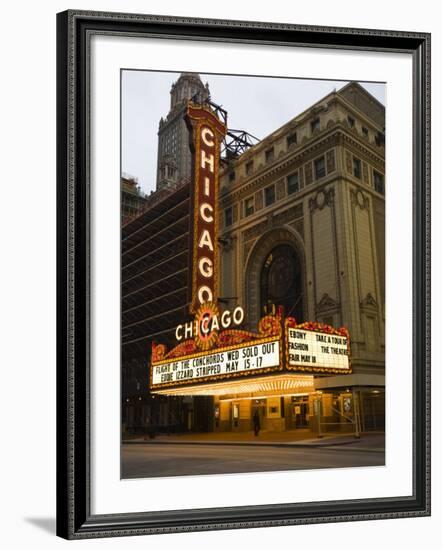 Chicago Theatre, Chicago, Illinois, United States of America, North America-Amanda Hall-Framed Photographic Print