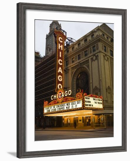 Chicago Theatre, Chicago, Illinois, United States of America, North America-Amanda Hall-Framed Photographic Print