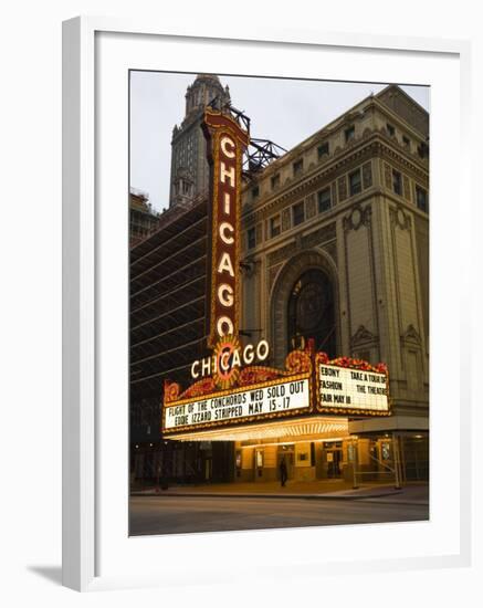 Chicago Theatre, Chicago, Illinois, United States of America, North America-Amanda Hall-Framed Photographic Print