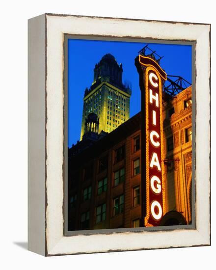 Chicago Theatre Facade and Illuminated Sign, Chicago, United States of America-Richard Cummins-Framed Premier Image Canvas