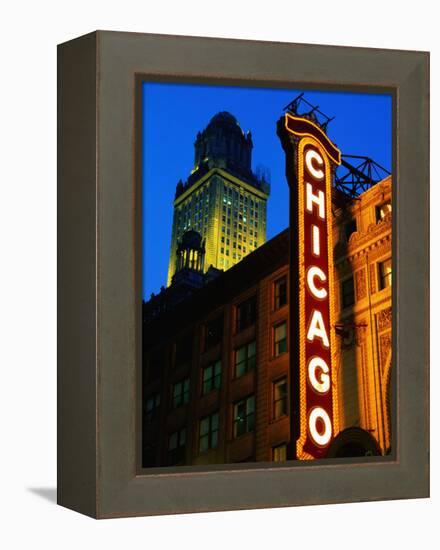 Chicago Theatre Facade and Illuminated Sign, Chicago, United States of America-Richard Cummins-Framed Premier Image Canvas