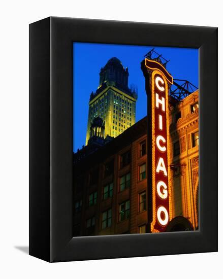 Chicago Theatre Facade and Illuminated Sign, Chicago, United States of America-Richard Cummins-Framed Premier Image Canvas