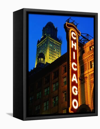 Chicago Theatre Facade and Illuminated Sign, Chicago, United States of America-Richard Cummins-Framed Premier Image Canvas