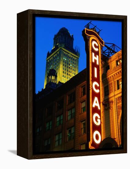 Chicago Theatre Facade and Illuminated Sign, Chicago, United States of America-Richard Cummins-Framed Premier Image Canvas