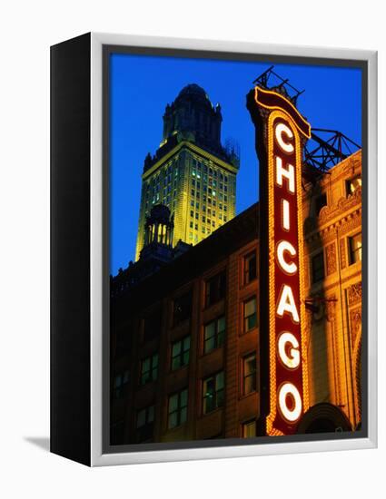 Chicago Theatre Facade and Illuminated Sign, Chicago, United States of America-Richard Cummins-Framed Premier Image Canvas