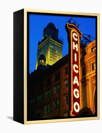 Chicago Theatre Facade and Illuminated Sign, Chicago, United States of America-Richard Cummins-Framed Premier Image Canvas