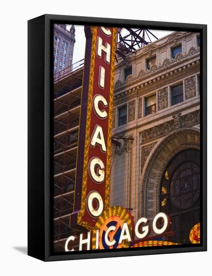 Chicago Theatre, Theatre District, Chicago, Illinois, United States of America, North America-Amanda Hall-Framed Premier Image Canvas