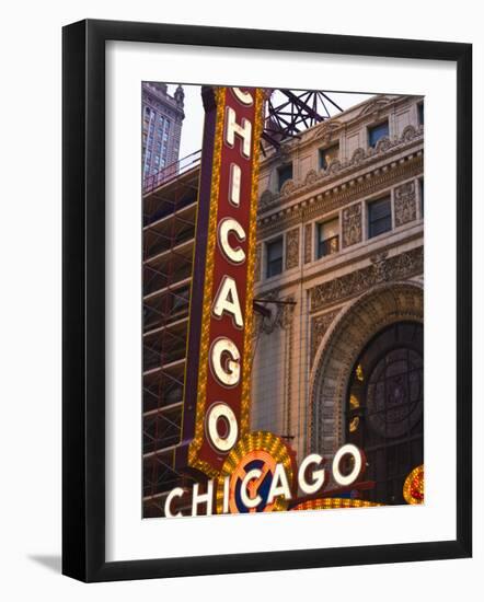 Chicago Theatre, Theatre District, Chicago, Illinois, United States of America, North America-Amanda Hall-Framed Photographic Print