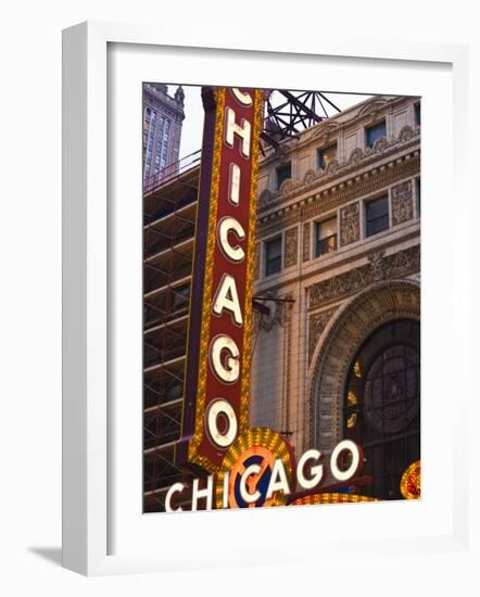 Chicago Theatre, Theatre District, Chicago, Illinois, United States of America, North America-Amanda Hall-Framed Photographic Print