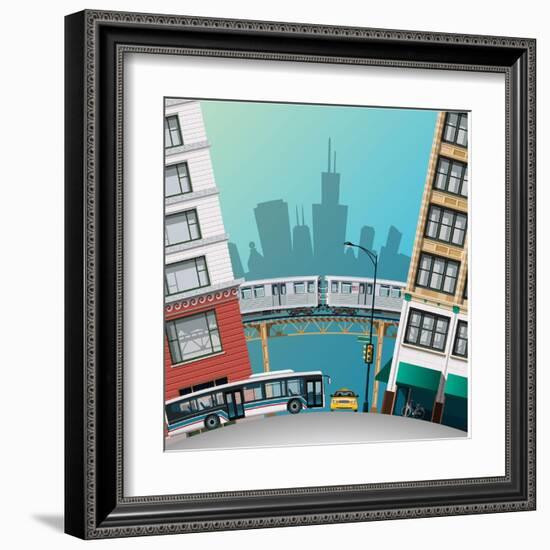 Chicago Traffic-Nikola Knezevic-Framed Art Print