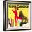 Chicago Vintage Travel Poster Square-null-Framed Art Print