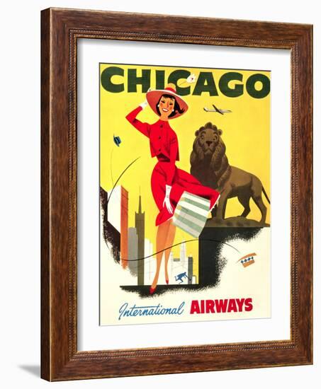 Chicago Vintage Travel Poster-null-Framed Art Print