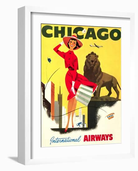 Chicago Vintage Travel Poster-null-Framed Art Print