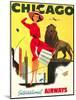 Chicago Vintage Travel Poster-null-Mounted Art Print
