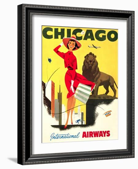 Chicago Vintage Travel Poster-null-Framed Art Print