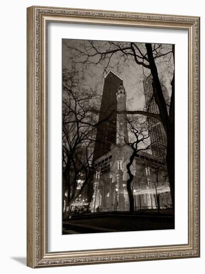 Chicago Water Tower BW-Steve Gadomski-Framed Photographic Print