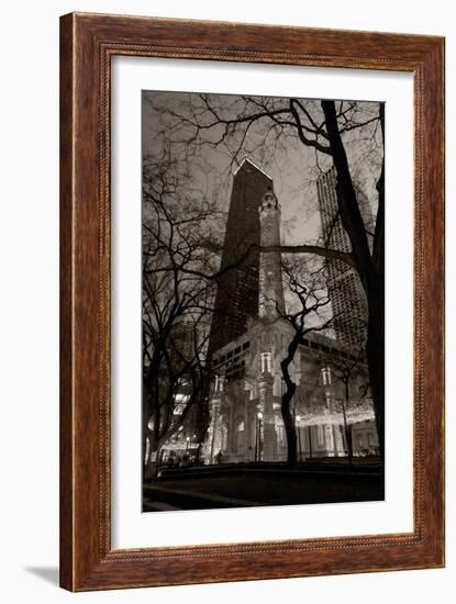 Chicago Water Tower BW-Steve Gadomski-Framed Photographic Print