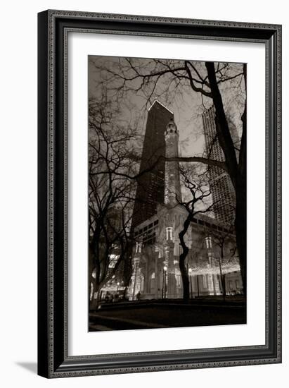 Chicago Water Tower BW-Steve Gadomski-Framed Photographic Print