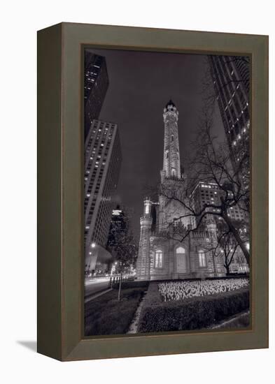 Chicago Water Tower Michigan Avenue BW-Steve Gadomski-Framed Premier Image Canvas