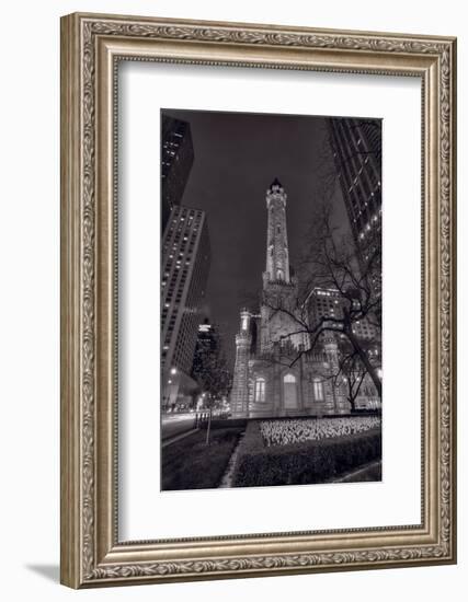 Chicago Water Tower Michigan Avenue BW-Steve Gadomski-Framed Photographic Print