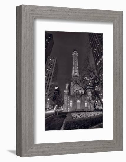 Chicago Water Tower Michigan Avenue BW-Steve Gadomski-Framed Photographic Print