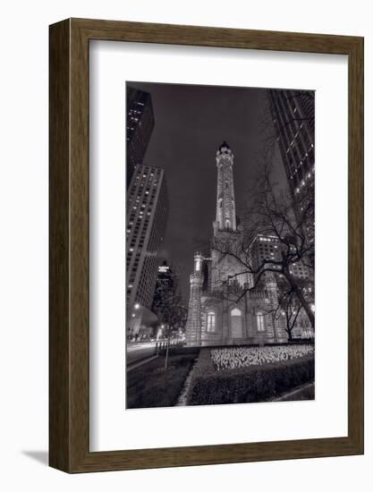 Chicago Water Tower Michigan Avenue BW-Steve Gadomski-Framed Photographic Print