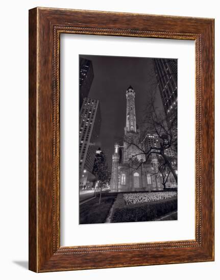 Chicago Water Tower Michigan Avenue BW-Steve Gadomski-Framed Photographic Print