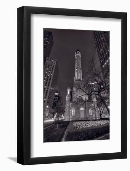 Chicago Water Tower Michigan Avenue BW-Steve Gadomski-Framed Photographic Print