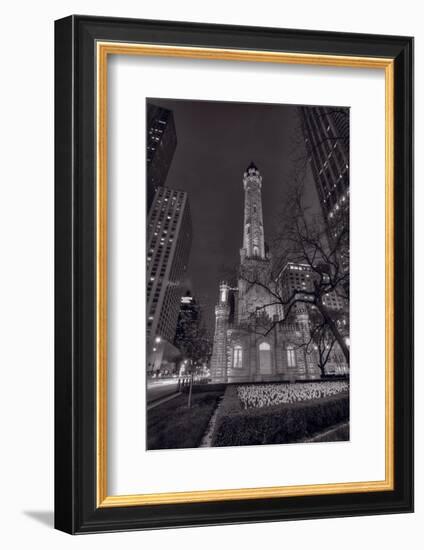 Chicago Water Tower Michigan Avenue BW-Steve Gadomski-Framed Photographic Print