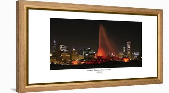 Chicago White Sox skyline-Patrick  J^ Warneka-Framed Stretched Canvas