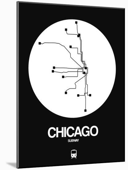 Chicago White Subway Map-NaxArt-Mounted Art Print