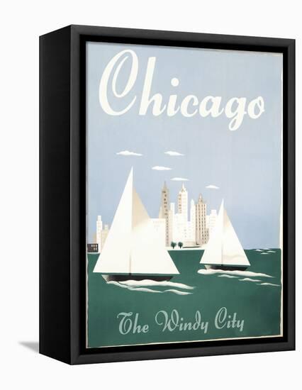 Chicago Windy City-Vintage Apple Collection-Framed Premier Image Canvas