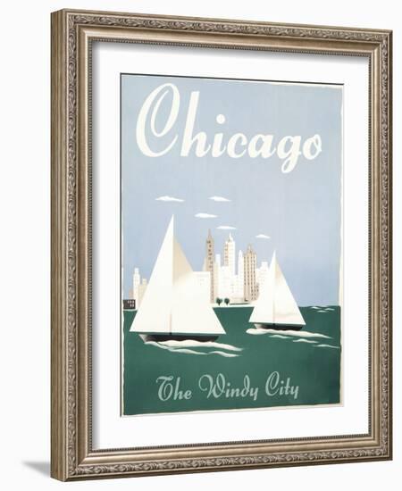 Chicago Windy City-Vintage Apple Collection-Framed Giclee Print