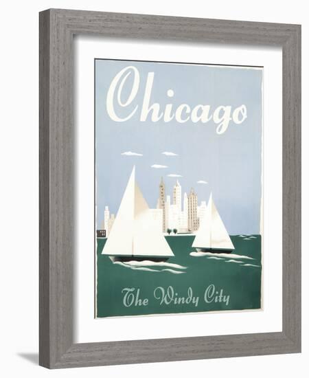 Chicago Windy City-Vintage Apple Collection-Framed Giclee Print