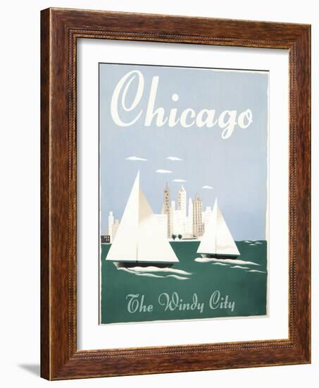 Chicago Windy City-Vintage Apple Collection-Framed Giclee Print