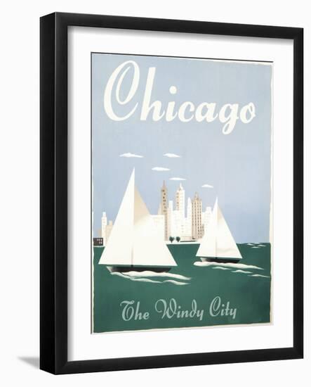 Chicago Windy City-Vintage Apple Collection-Framed Giclee Print